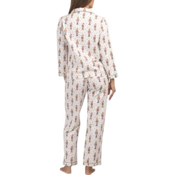 CRAFTED BY MAHOGANY Flannel Nutcracker Pajama Top And Pants Set - Picture 2 of 3